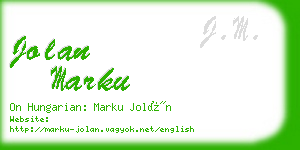 jolan marku business card